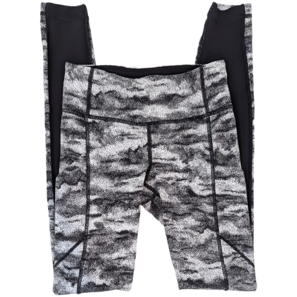 Lululemon Leggings Speed Tight Power Luxtreme Womens 2 Black White Full Length - Picture 4 of 14